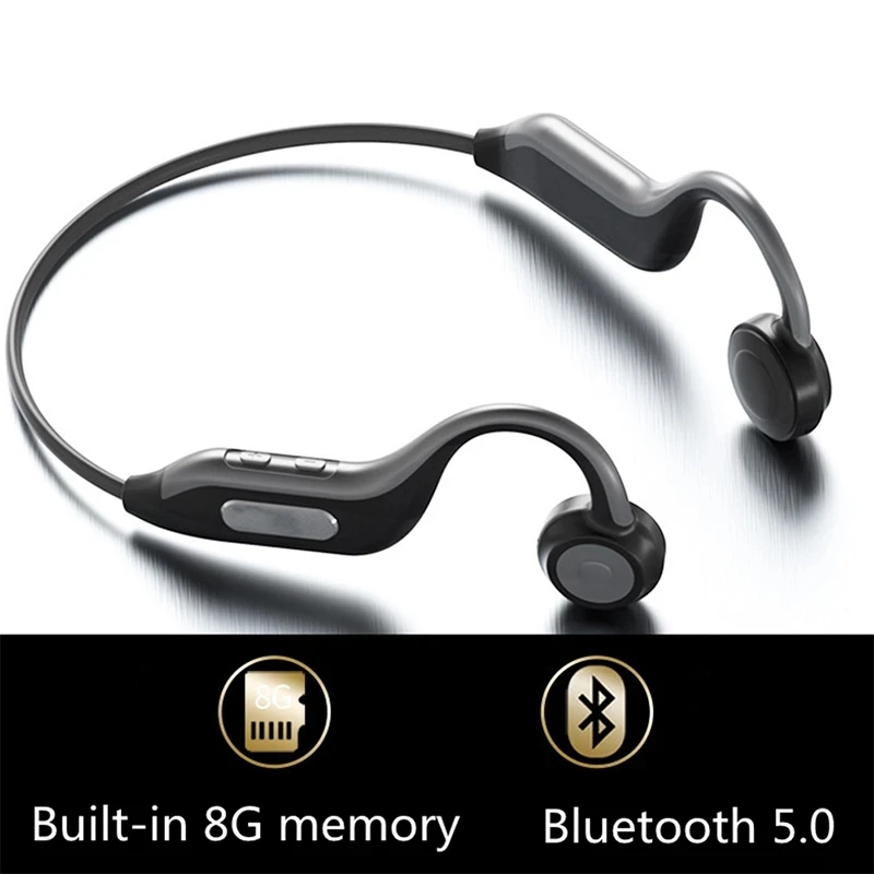 B1 B9 Bone Conduction Earphone Wireless Bluetooth Headphone Stereo Bass Built-in 8G Memory Waterproof Sport Headset With Mic