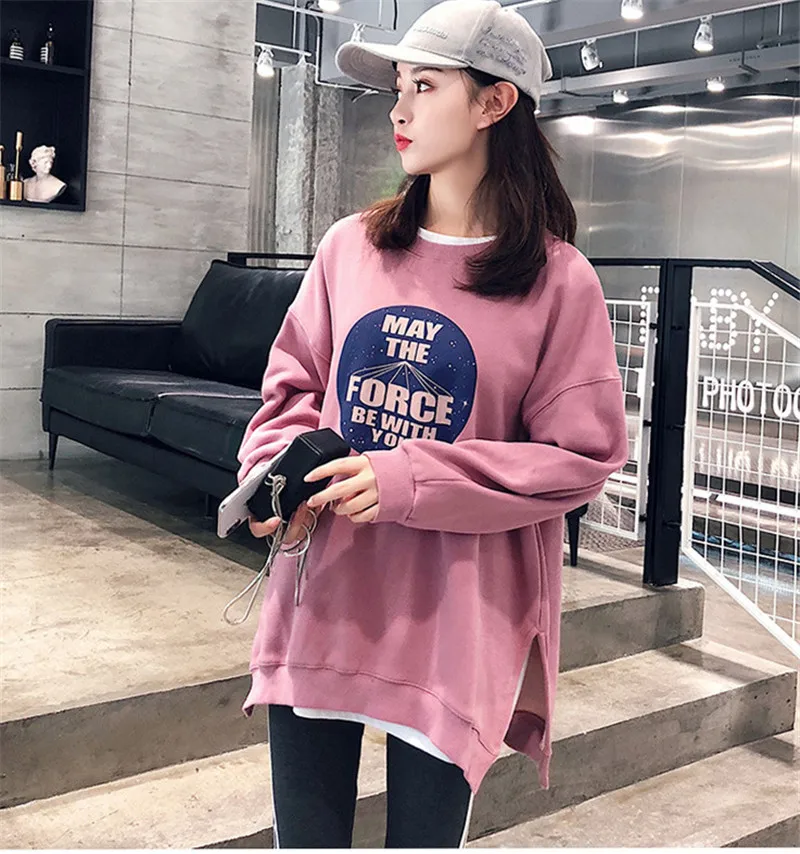 Spring Autumn Maternity Clothes Premama Long Sleeve Sweatshirt Sweater Pregnant Women O-Neck Pullover Top Blouse Shirt Plus Size