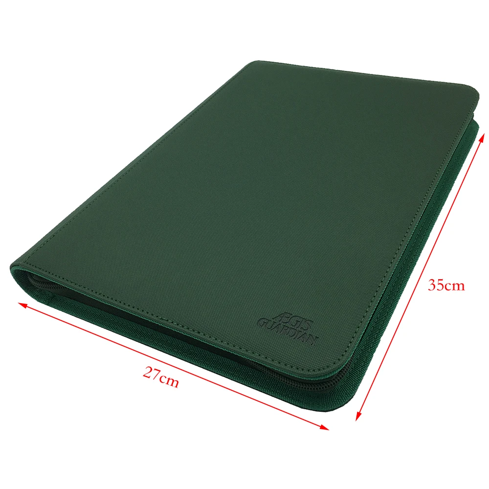 360 Pockets Side Loading Trading Card Binder - Zip Binder Album - 9 Pocket TCG Collector Folder: Green Color