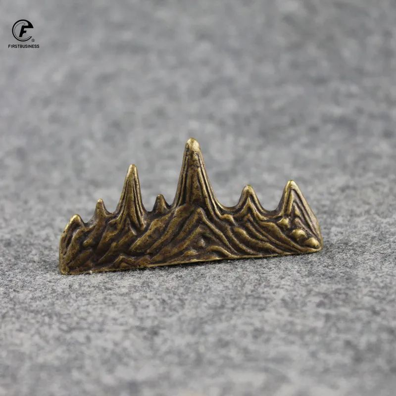 New Chinese Creative Vintage Brass Copper Mountain Peaks Pen Holder Penholder Bracket Storage Rack Gift Ornament Stationery