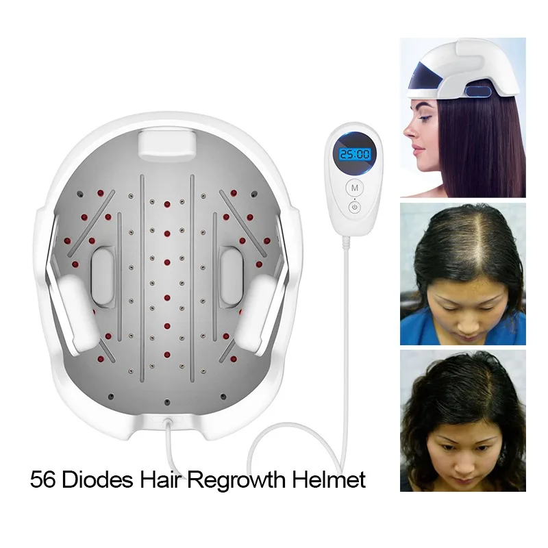 

2021 Upgrate Hair Regrow Laser Helmet 56 Diodes Treatment Fast Growth Cap Hair Loss Solution Hair Regrowth Machine