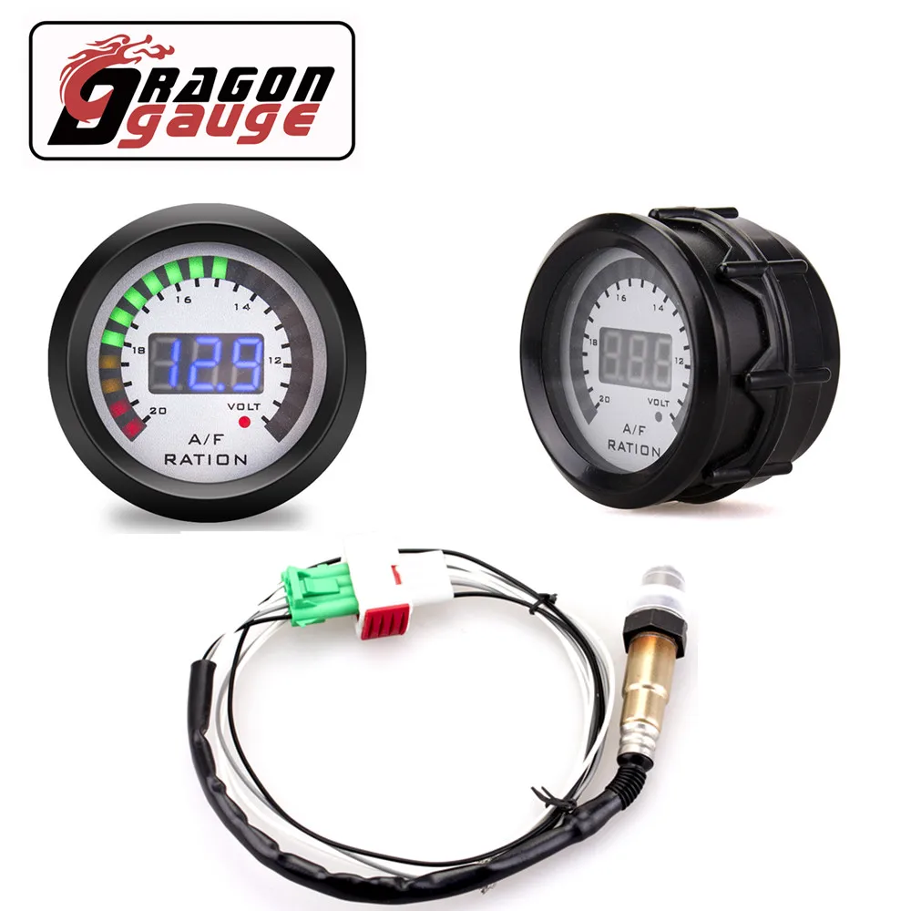 「DRAGON」 52mm Air Fuel Ratio Gauge With Narrowband O2 Oxygen Sensor Car Gauge Digital Display Fit for 12V Car 0258006028