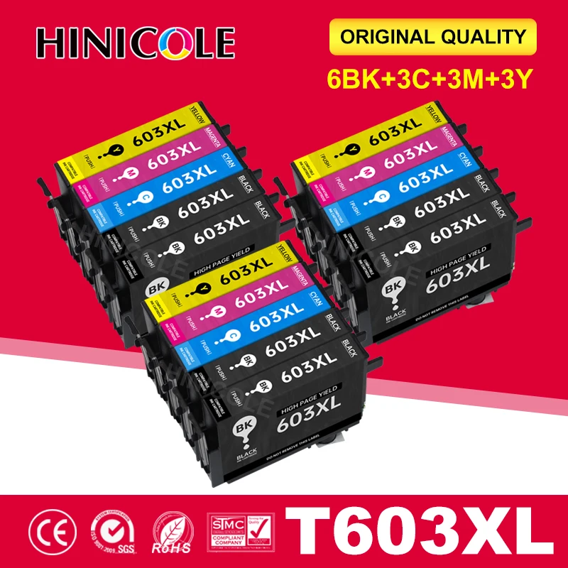 Hinicole 603xl T603 E603 603 XL Replace For Epson Ink Cartridge For Epson Printer XP2100 XP2105 XP3100 WF-2830 XP4100 WF-2835