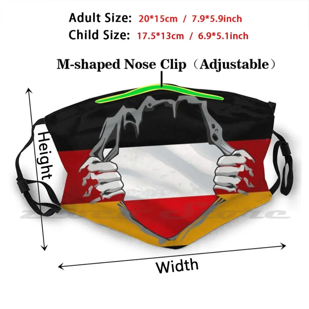 German Empire Flag Fahne Germany Kaiser Gift Idea Mask Adult Child Washable Pm2.5 Filter Logo Creativity Germany Empire The