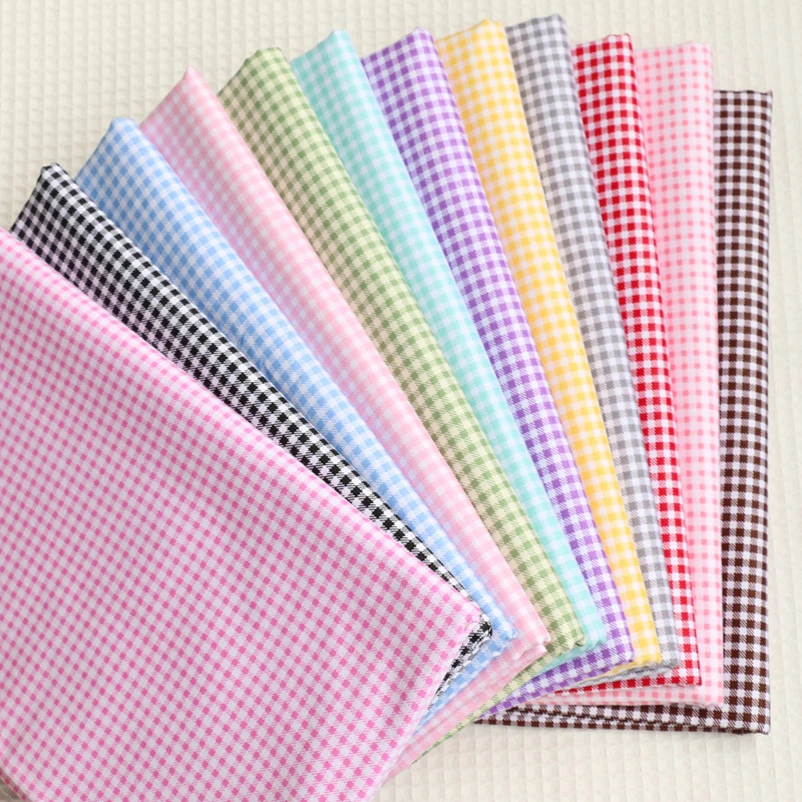 3mm Plaid Classic Cotton Twill Fabric For Home Decor Home Textile DIY Dolls Clothes Handmade Accessories Per Meters