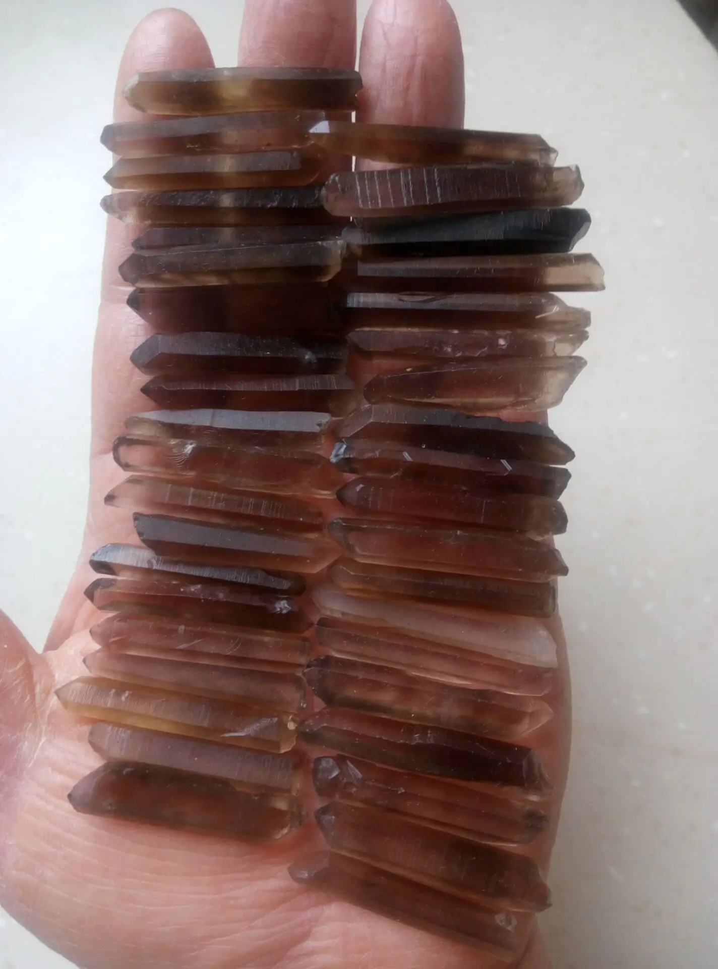 30PCS Lot tiny Natural Smokey Quartz Crystal Points Wand Smoky 50-60g