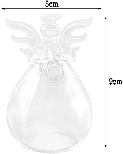 Pack of 5 Angel Design Glass Vases Clear Flower Plant Terrarium Container Hanging Vase Wedding Decor Garden Ornaments Hanging