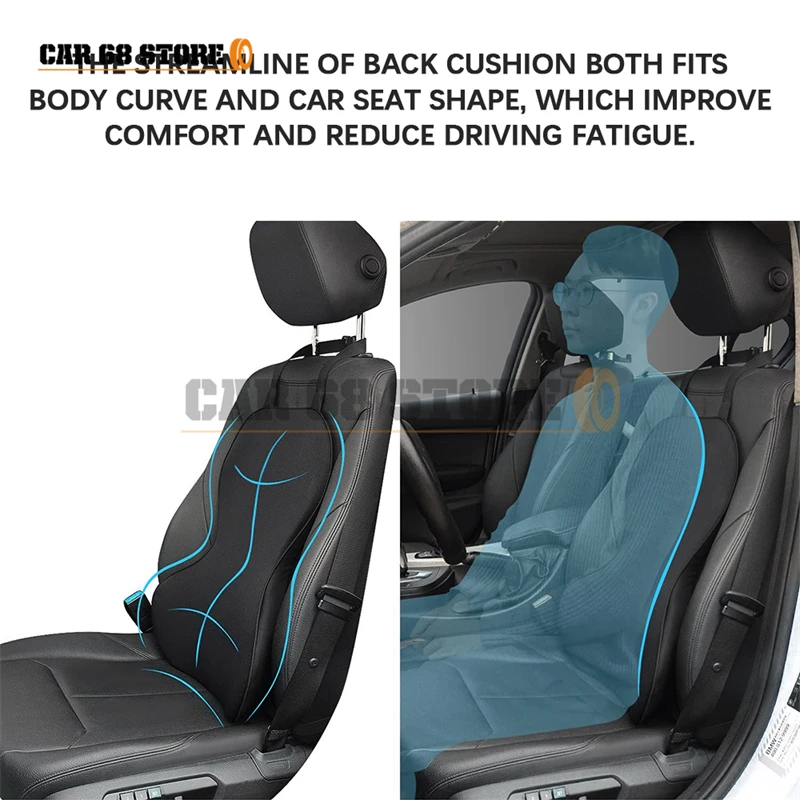 1 Pcs Car Memory Foam Lumbar Support Pillow Car Design Thin And Light Back Cushion Improve Comfort And Reduce Driving Fatigue