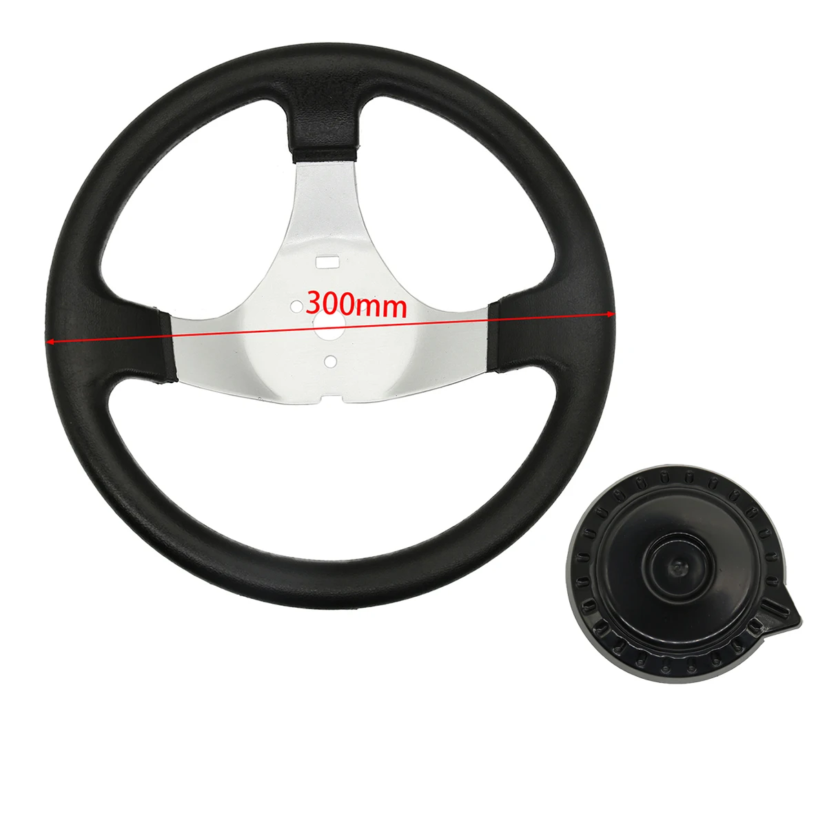 

300mm Steering wheel With Cap Assy Fit For DIY China Go Kart Buggy Karting ATV UTV Bike Parts