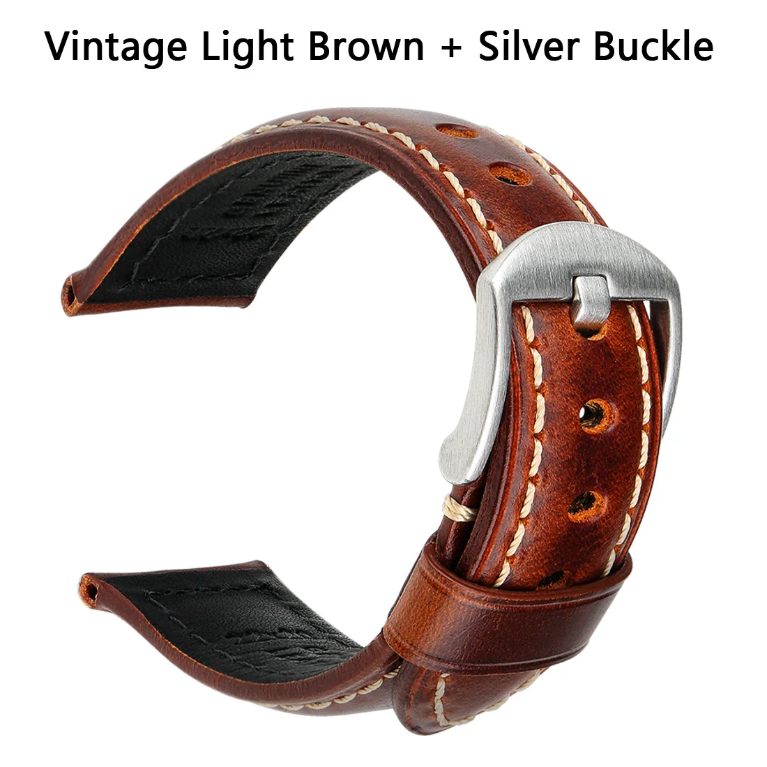 Maikes Handgemaakte Horlogeband 20mm 22mm 24mm Vintage Lederen Horlogeband Met Vlindergesp Smart Horlogeband voor Panerai