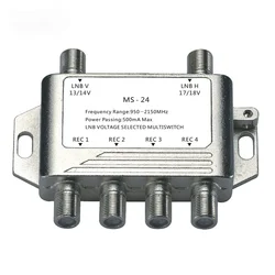 2 In 4 Out DiSEqC 4x2 Switch Satellite Signal MS-24 Multiswitch LNB Voltage Selected 950-2150MHz For Satellite TV Receiver