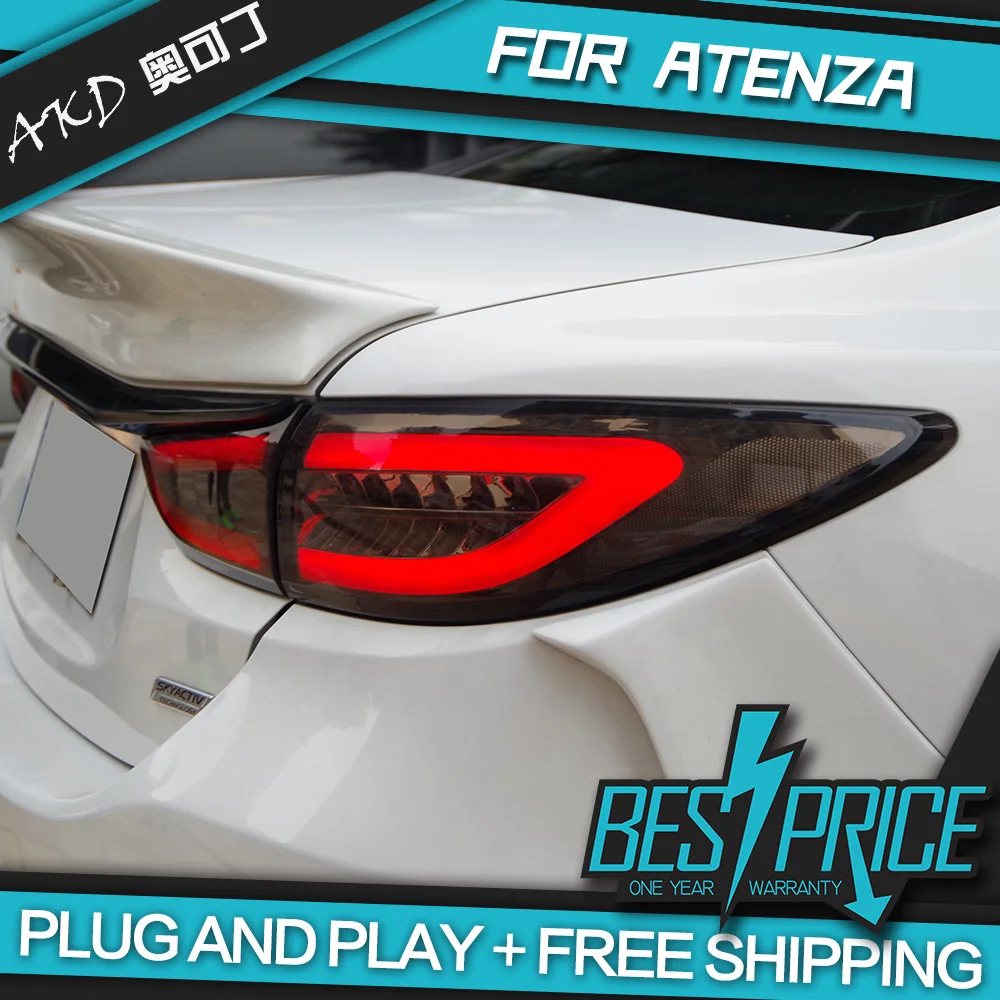 AKD tuning cars Tail lights For Mazda 6 Mazda6 Atenza 2013-2018 Taillights LED DRL Running lights Fog lights angel eyes Rear