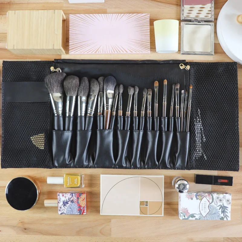 24 Pockets Black Multi-function Makeup Brushes Bag Professional Cosmetic Tools Storage Holder for Brushes dlya kistey organayzer