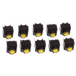 10pcs 6*6*7.3mm Mute Button Silent Switch Wireless Mouse Wired Mouse Button Micro Switch Yellow Push Button Switch