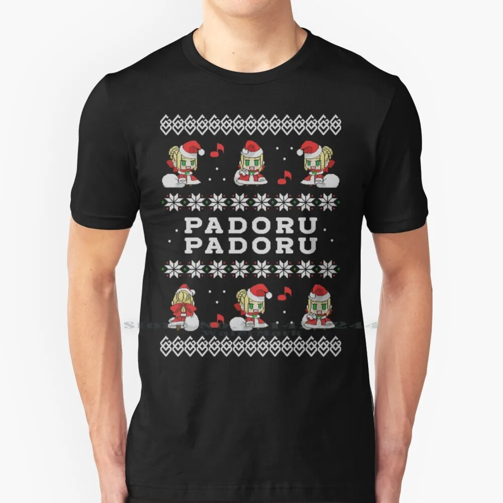 Padoru Padoru T Shirt Cotton 6XL Padoru Saber Ugly Christmas Sweater Nero Winter Holidays Funny Fate Grand Order Xmas X Mas