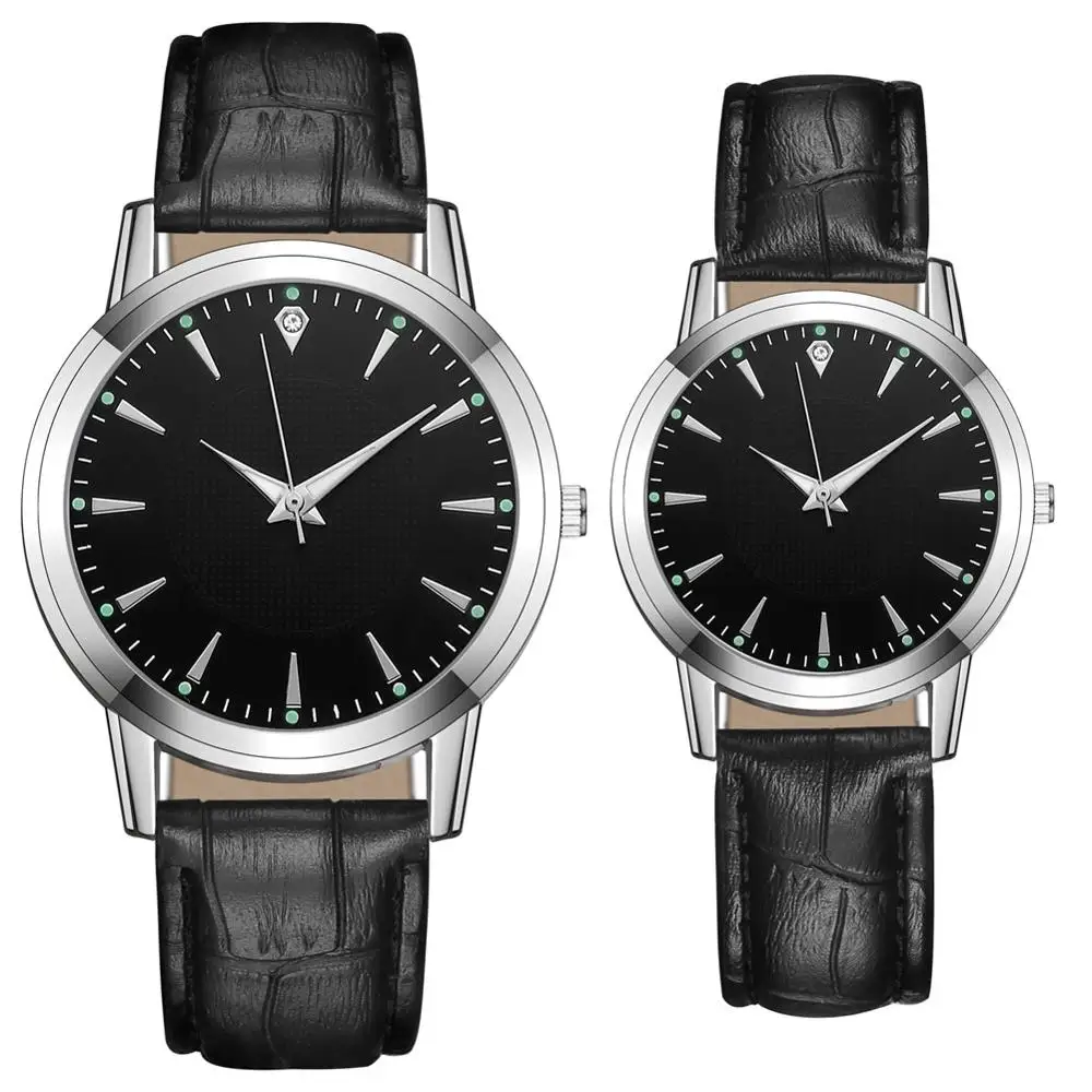 Montres lumineuses pour Couple amoureux, bracelet en cuir véritable, pour cadeau, nouvelle collection