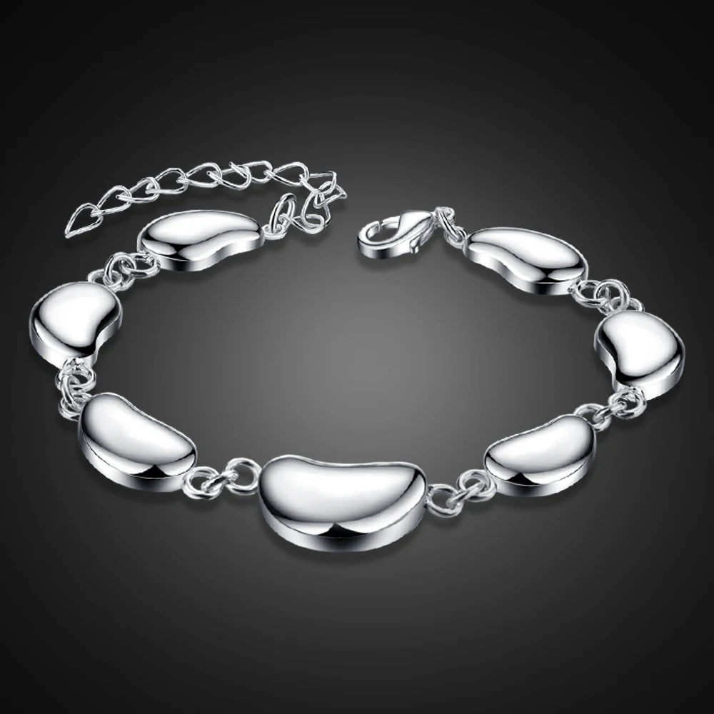 

New 925 Sterling Silver Charm Bracelet for women's Fashion Classic Dainty Pea Bracelet Original High-quality Silver Jewelry
