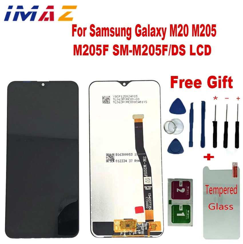 

6,3 "Новый ЖК-дисплей для Samsung Galaxy M20 2019 SM-M205 M205F M205G/DS, ЖК-дисплей, сенсорный экран, дигитайзер в сборе, замена M20 LCD