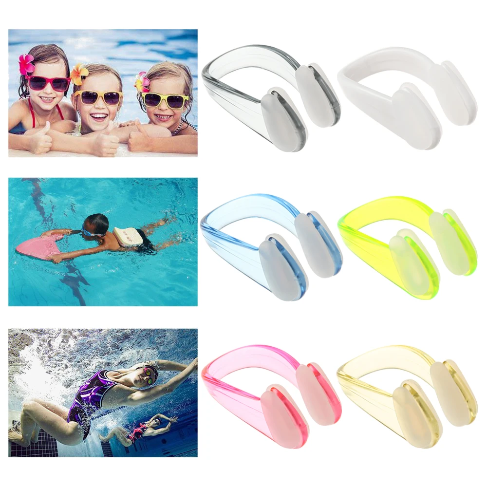 4Pcs No-Skid Soft Silicone Swimming Nose Clip Earplugs Suit Swim Diving Water Sports Nose Clip For Adult Children Pool Accessory