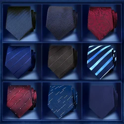 High Quality 2022 New Designers Brands Fashion Business Casual 7cm Slim Ties for Men Necktie Work Office Wedding with Gift Box