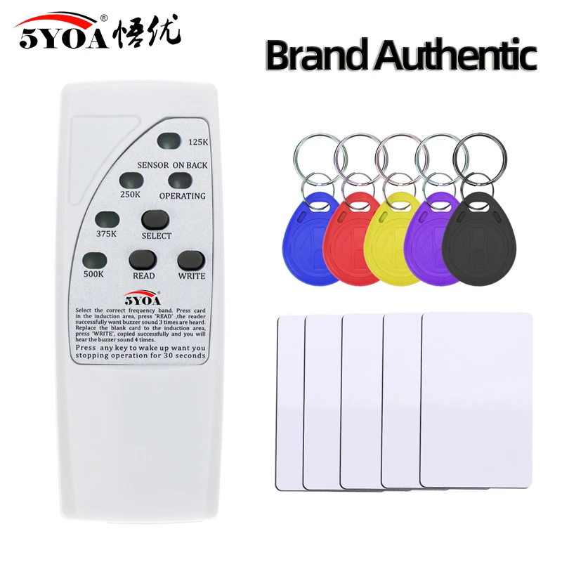 4 Frequency Rfid Card Reader Writer 125KHz Copier Duplicator ID Tags Programmer Light Indicator EM4305 T5577 Key Card Keyfob