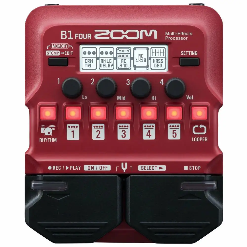 Zoom B1 four bass guitar multi effect processors, guitar single effect device, preamplifier, Guitar Effect Pedal