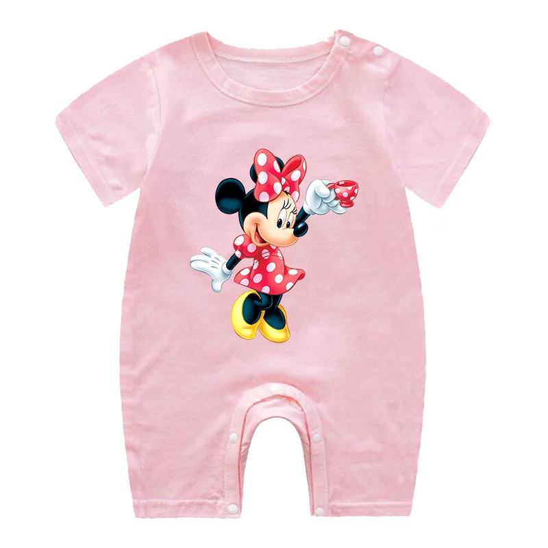 Summer Newborn Baby Rompers Cartoon Minnie Mouse Print Baby Girls Jumpsuit Roupas Bebes Infant Clothes Toddler Pajamas Outfit