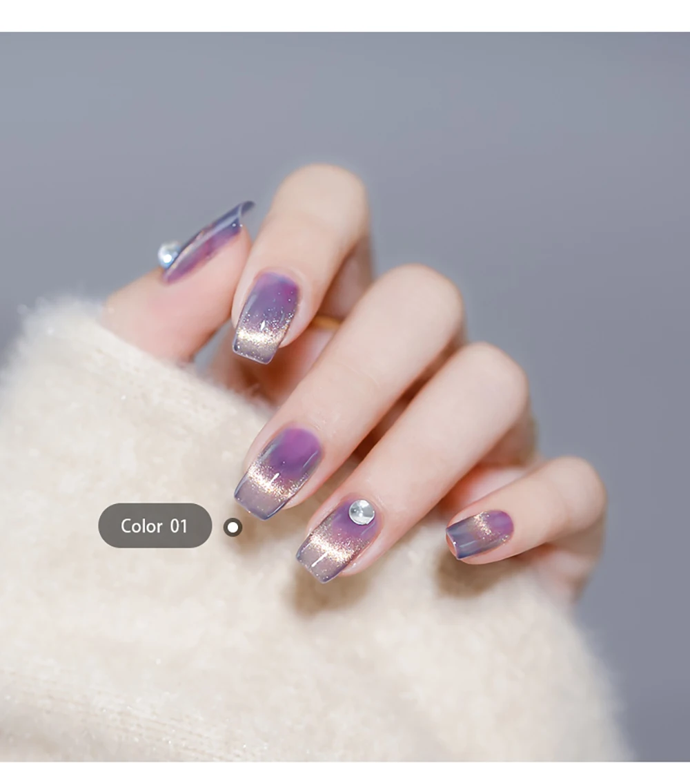 Vendeeni Neuer Bunter Kristall-Katzenaugen-Gel-Nagellack 9D Aurora Katzenaugen-Gel-Lack Magnetischer Hybrid UV Soak-Off Gel-Lack – Detail 10