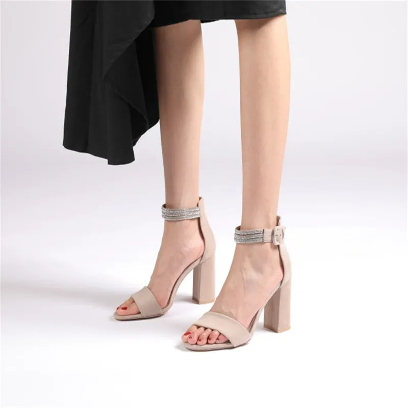 

2020 Ankle Strap Heels Women Sandals Summer Shoes Women Open Toe Chunky High Heels Party Dress Gladiator Sandals Size 44