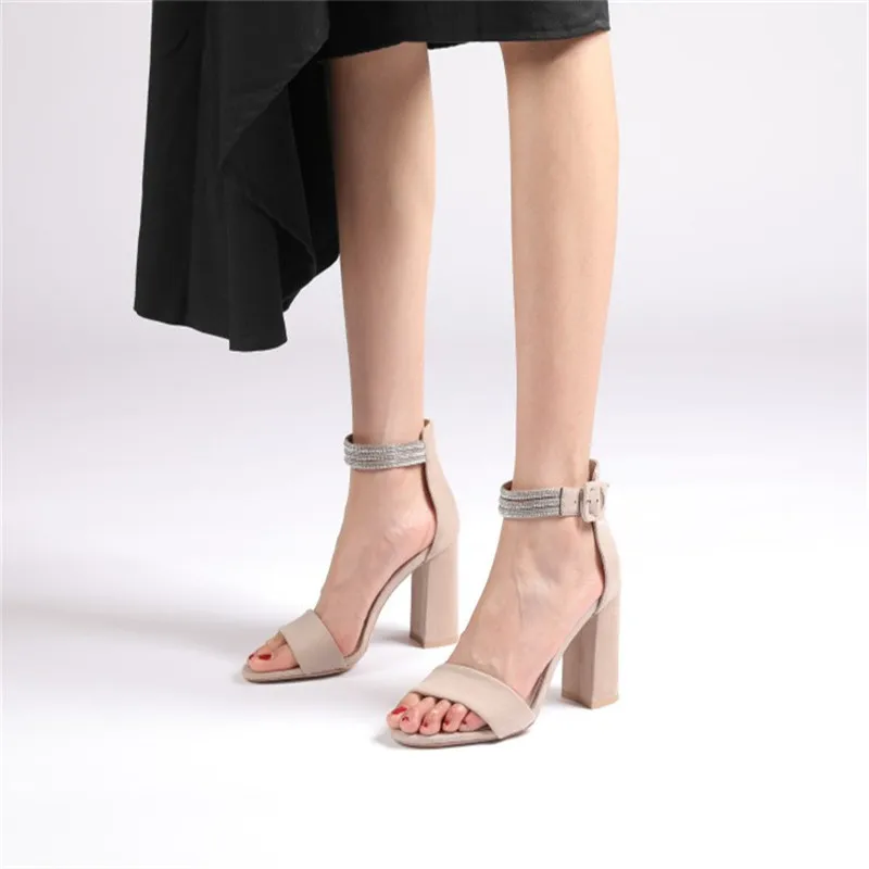 

2024 Ankle Strap Heels Women Sandals Summer Shoes Women Open Toe Chunky High Heels Party Dress Gladiator Sandals Size 44