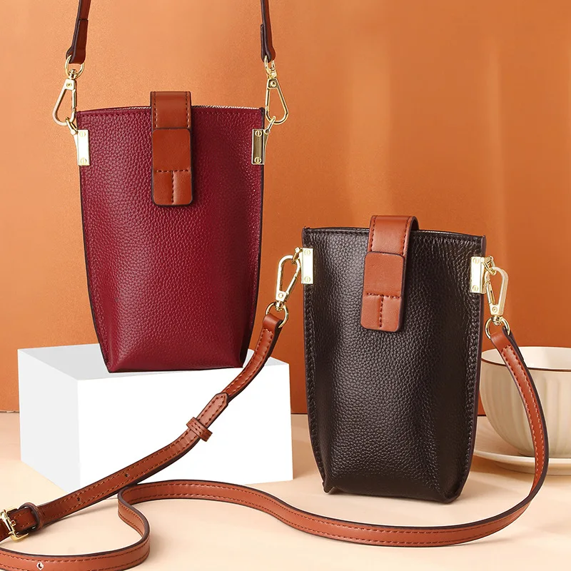 2023 Fashion New Mobile Phone Bag Designer Woman Leather Handbag Small Luxury Shoulder Bag Ladies Genuine Leather Messenger Bags