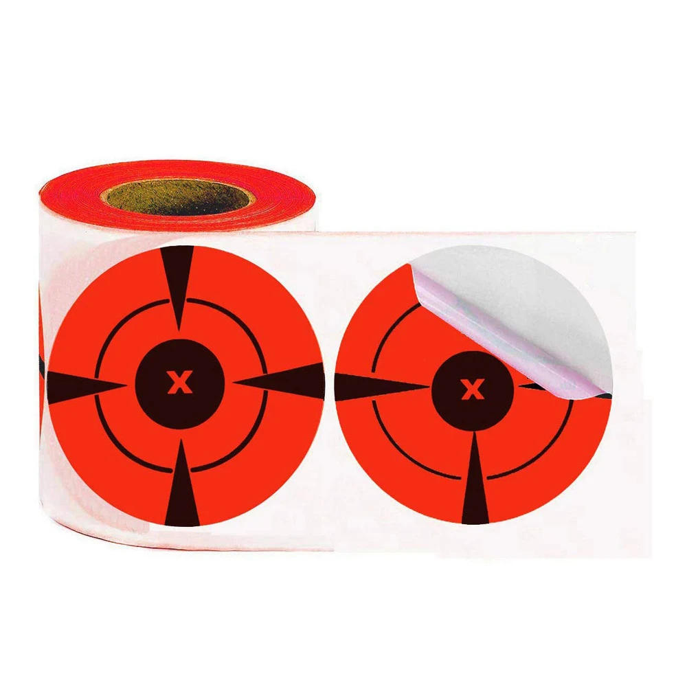 Shooting Target Self-Adhesive Sticker Fluorescent Red 3 inch Shooting Practice Arrow Pistol Shooting Accessories Shooting Paper