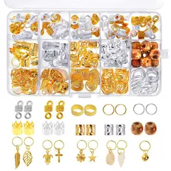 Lot de 179 anneaux pour dreadlock, perles pour tresser les cheveux, pinces à mancommuniste, extensions capillaires en spirale, accessoires