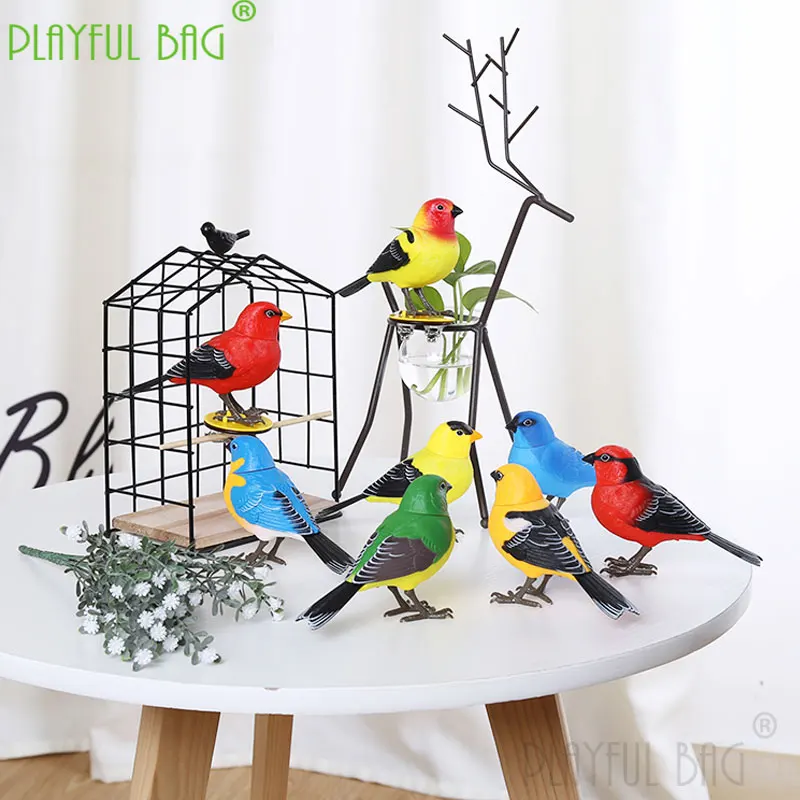 Christmas interactive puzzle simulation voice control induction electric singing bird toy children's Ornament Gift vd32