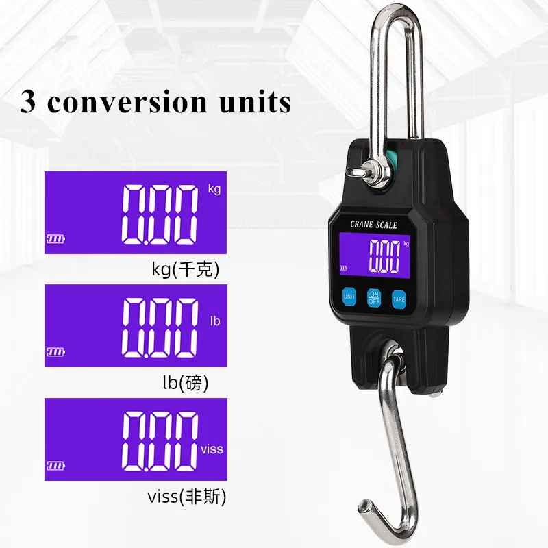 300kg/50g Bluetooth Crane Scale Rechargeable Digital Hanging Hook Scales Electronic Weight USB Stainless Steel Heavy Duty Weight image 3