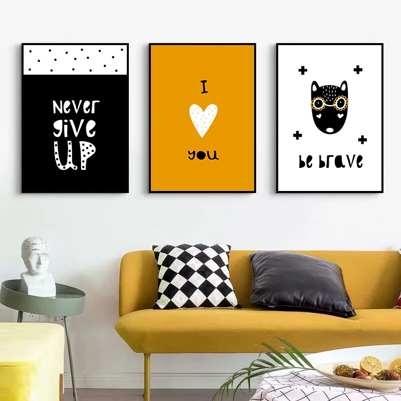 Nordic Kid Baby Wand Kunst Alphabet I Love Sie Poster Abstrakte Leinwand Malerei Kind Bild Drucken Moderne Kindergarten Dekor