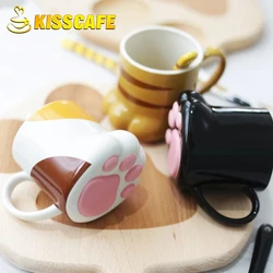 1 pcs Creative Cute Coffee Cat Paws Creamic Tiger Paws Mug Office Coffee Mug Oatmeal Breakfast Milk Porcelain Cup Gift