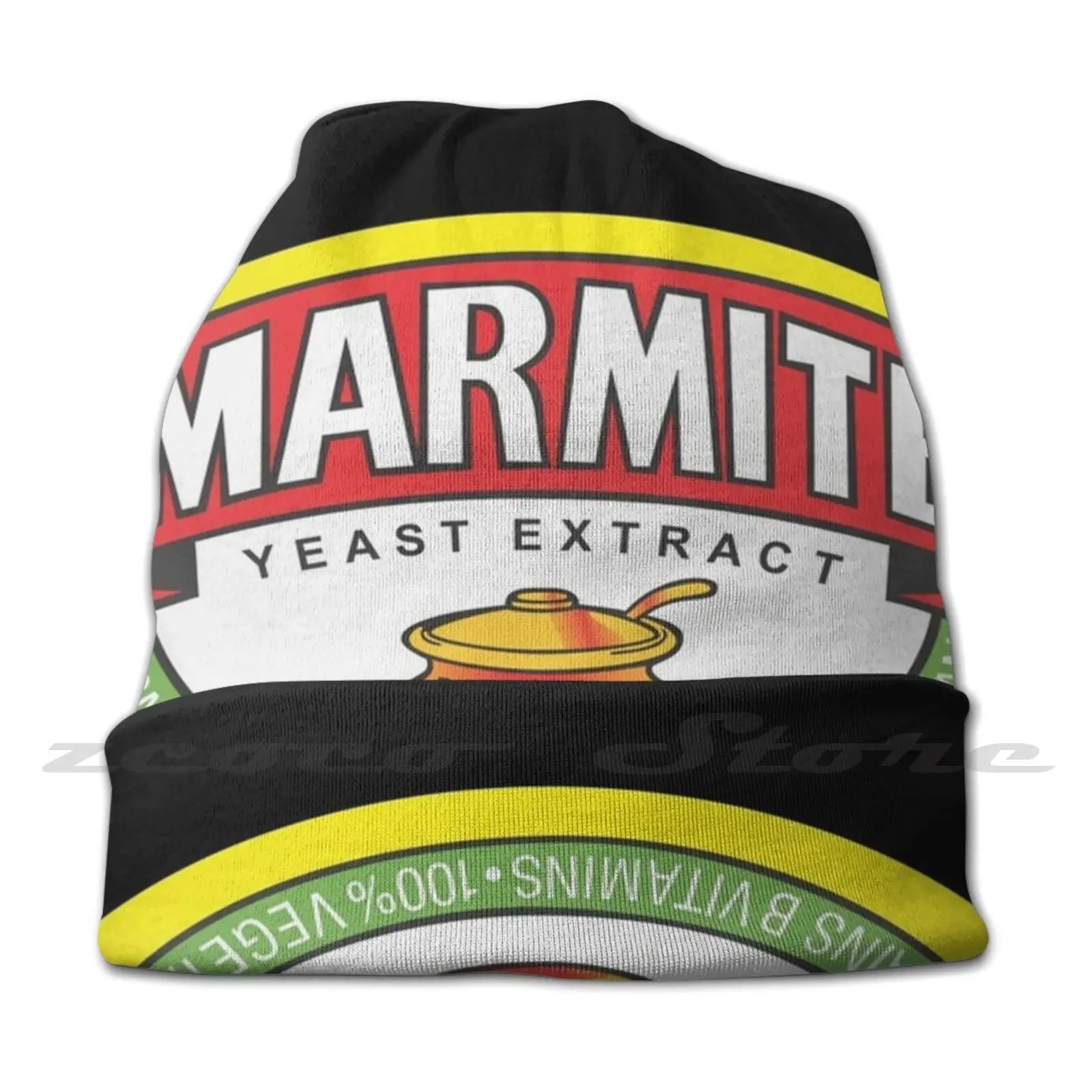 Marmite-Merch Diy Pullover Cap Knit Hat Plus Size Keep Warm Elastic Soft Logo Food Vegan