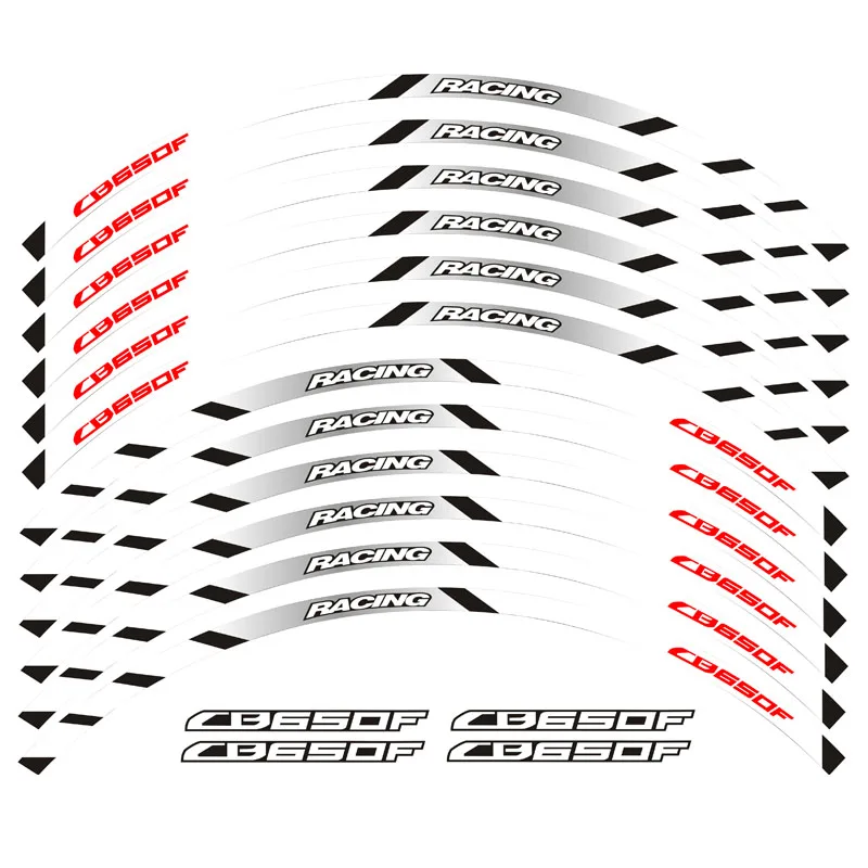 New high quality 12 Pcs Fit Motorcycle Wheel Sticker stripe Reflective  Rim For Honda CB650F