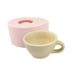 QT0329 PRZY Silicone Wedding Birthday Candle Mold 3D Cup Moulds Afternoon Tea Cup Soap Molds Clay Resin Moulds