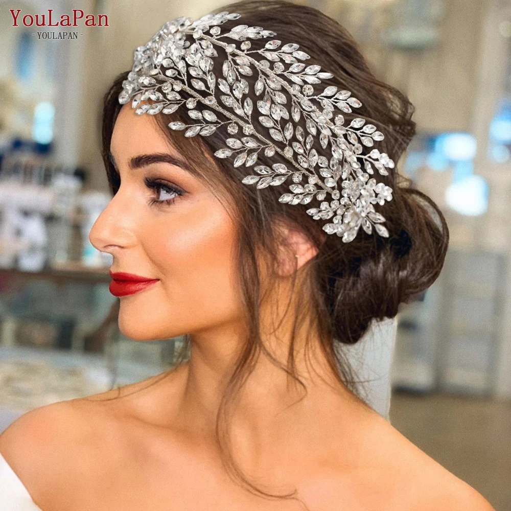 

YouLaPan Rhinestone Headbands for Women Wedding Hair Tiara and Crown Luxury Bridal Hair Accessories Bride Headdresses HP308