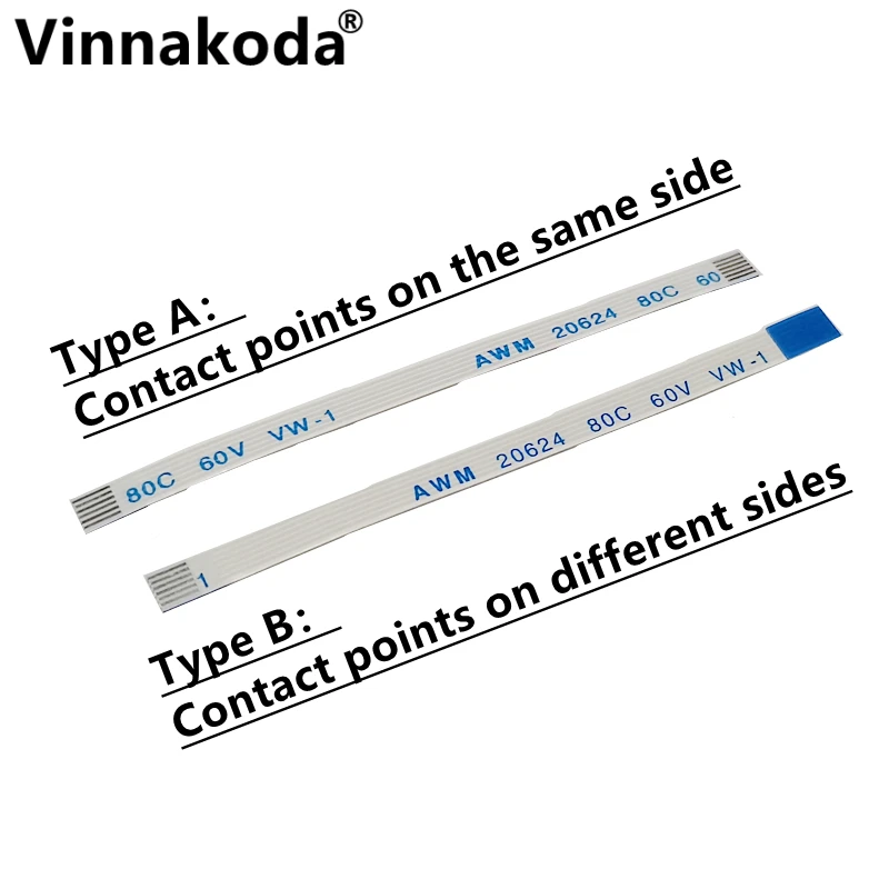 10PCS/100PCS AWM 20624 80C 60V VW-1 FFC-0.5MM-8P TypeA/B 60/100/150/200MM