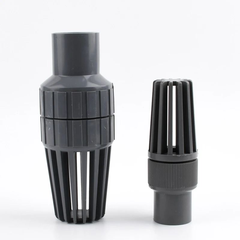 32mm 40mm 50mm 63mm UPVC Bottom Check Valve Strainer Garden Irrigation Water Pipe Connector Piston Valve Aquarium Adapter