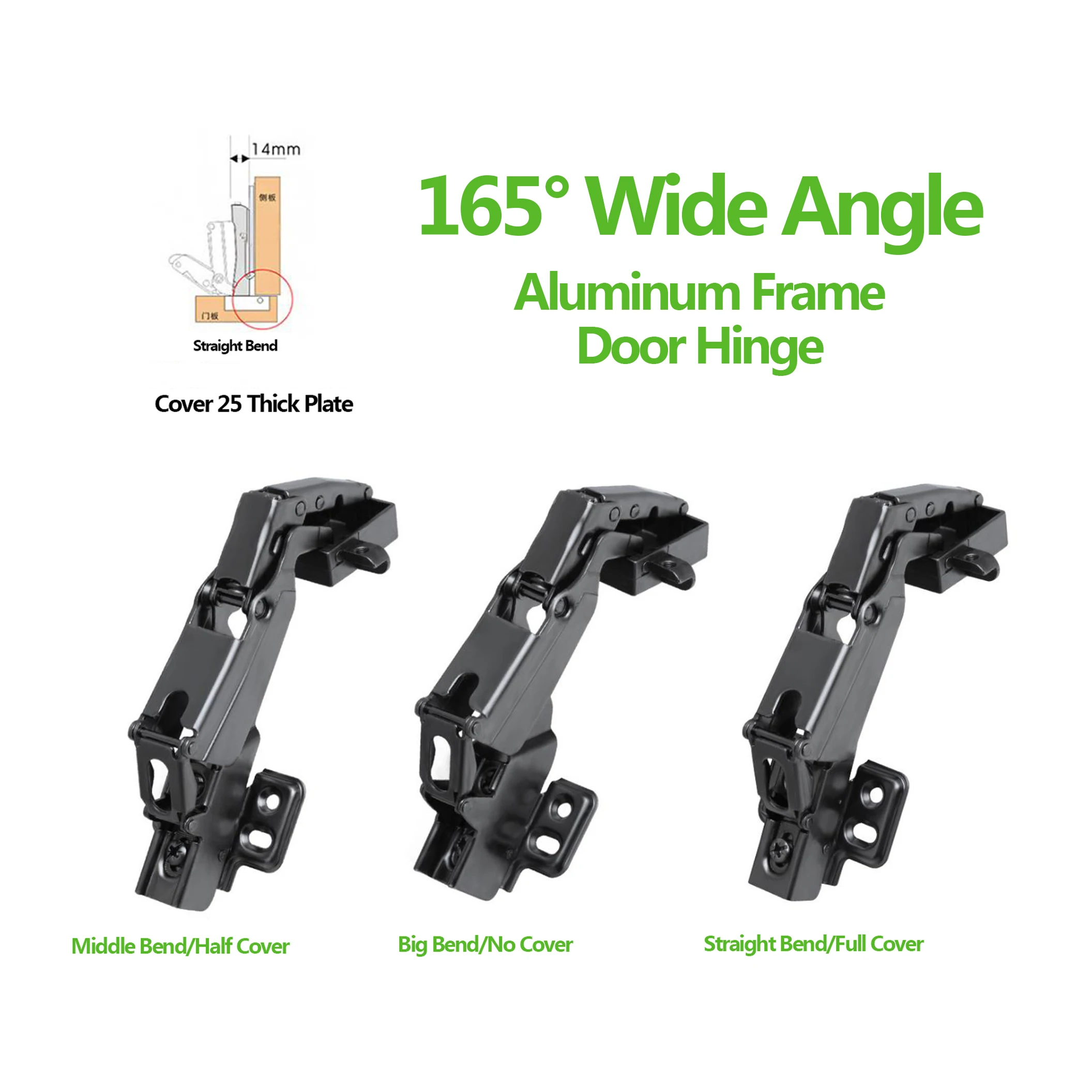 165 Degrees Furniture Cabinet Doors Hinge Special Angle Thick Door Panels No Need Slotting Large Angle Big Hinges 1Pc