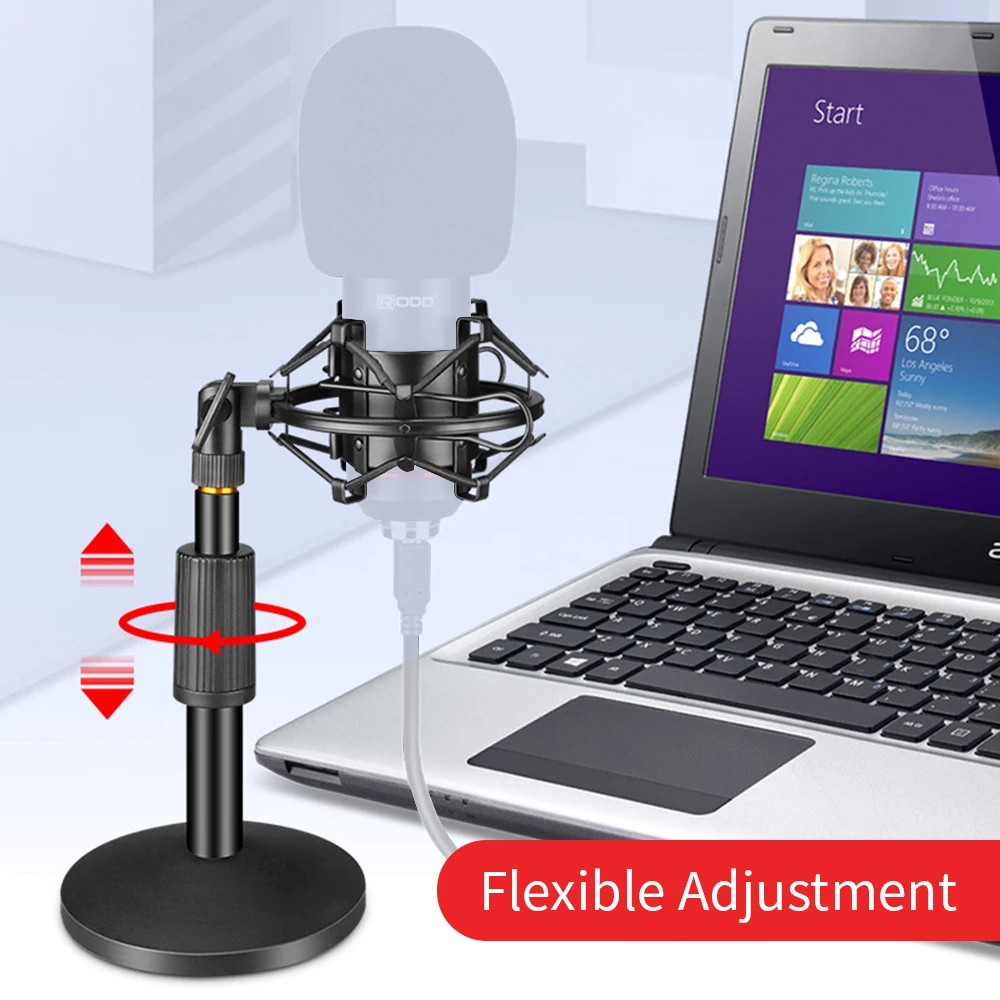 Profession USB Condenser Microphone Tabletop Stand with Shock Mount Holder Pop Filter mic Stand for bm 800 Microphone