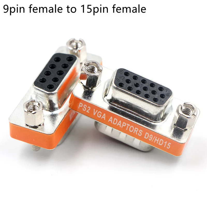 Monitor Gender (DB15/DB9) / HD 15 / DB 9 / VGA(D-SUB, RGB), Mini Cable Gender Changer Coupler Connector