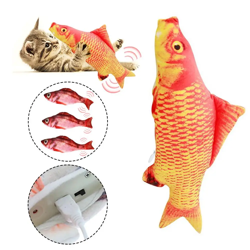 30CM Electronic Pet Cat Toy Electric USB Charging Simulation Fish Toys for Dog Cat Chewing Playing Biting Supplies Dropshiping