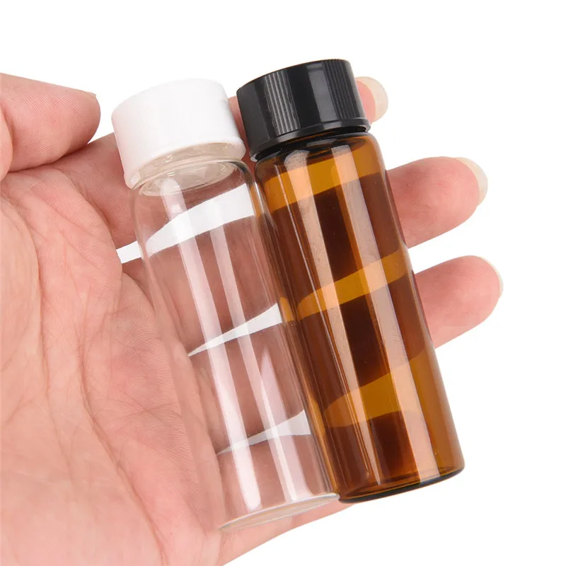 

2pcs Small Amber Essential Oil Bottle With Plastic Lid,15ml Glass Bottle, Mini Brown clear Glass Vials,Mini Glass Container