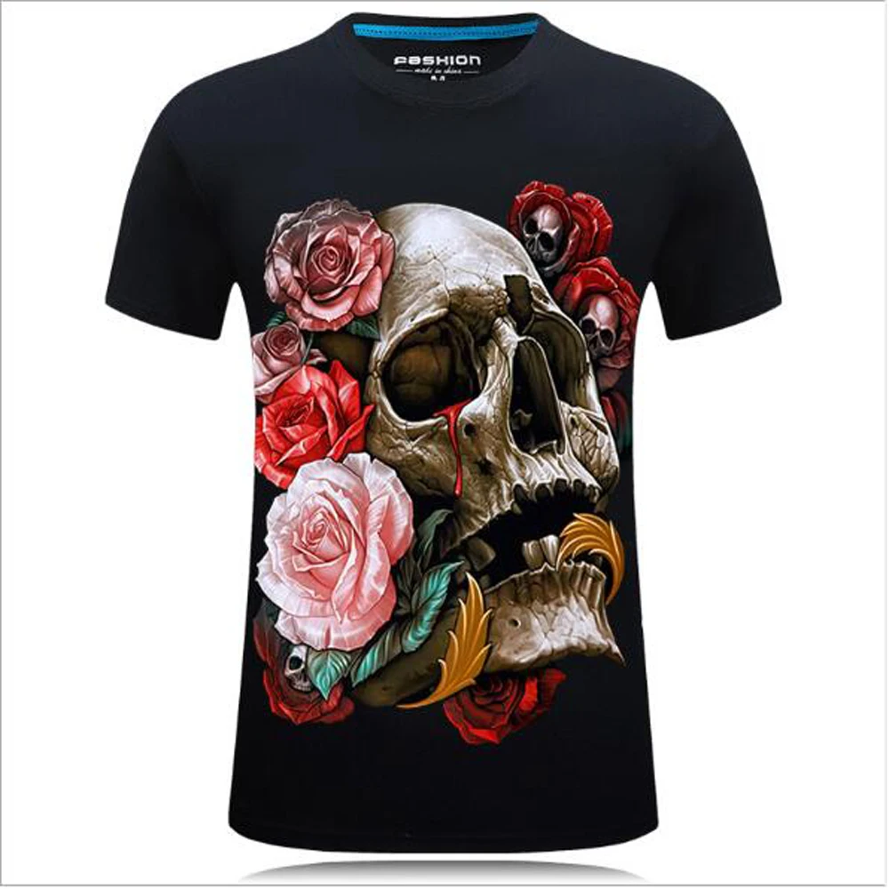 

New Classic Hip Hop Rose Skulls Cool Girl T-shirt Gothic Women Long Sleeve Tops O-Neck Hollow Out Shoulder Strap Tees Streetwear