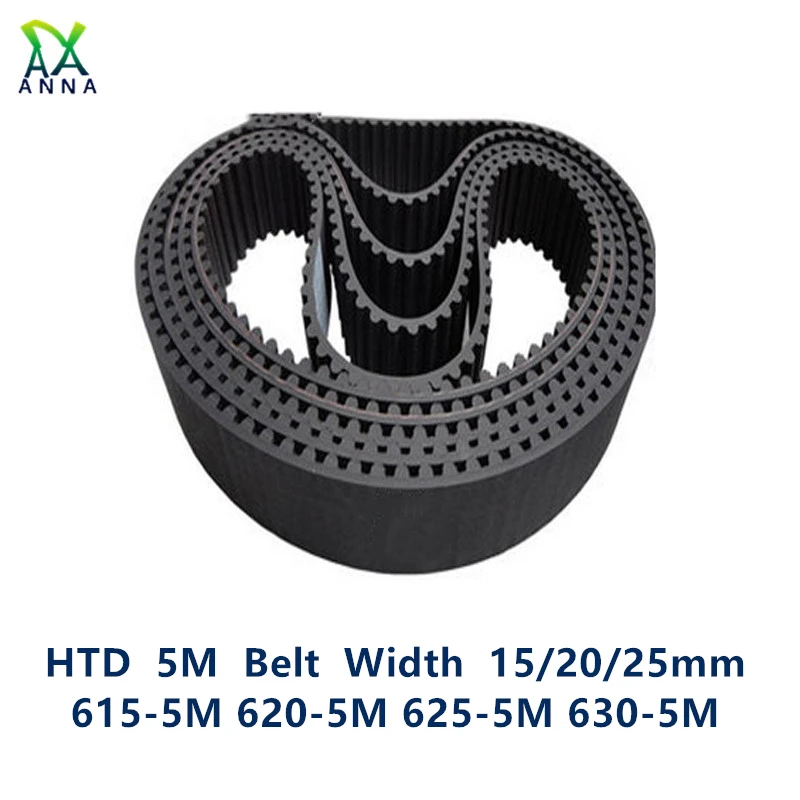 

HTD 5M Timing belt C=615/620/625/630 width 15/20/25mm Teeth 123 124 125 126 HTD5M synchronous Belt 615-5M 620-5M 625-5M 630-5M